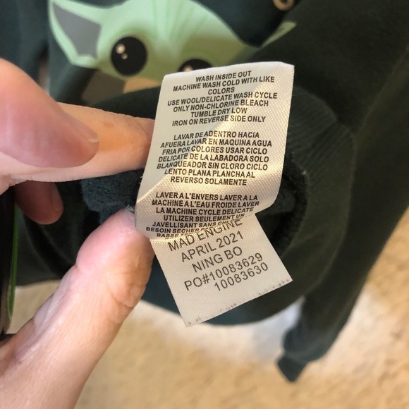 STAR WARS Grogu Sweatshirt Kids Size 3T Dark Green Baby Yoda Mandalorian - Picture 10 of 12